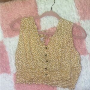 Floral Yellow Sleeveless Top